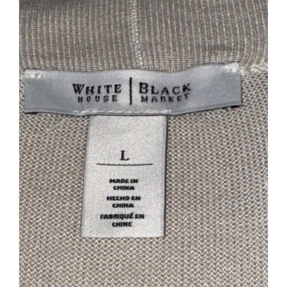 White House Black Market Size Large Cream Cardigan Sweater Open Front - Picture 5 of 9
